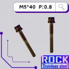 【ROCK Stainless Steel】ROCK 白鐵鍍鈦螺絲 M5*40 P:0.8| Webike摩托百貨