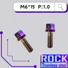 【ROCK Stainless Steel】ROCK 白鐵鍍鈦螺絲 M6*15 P:1.0| Webike摩托百貨