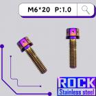 【ROCK Stainless Steel】ROCK 白鐵鍍鈦螺絲 M6*20 P:1.0| Webike摩托百貨