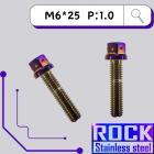 【ROCK Stainless Steel】ROCK 白鐵鍍鈦螺絲 M6*25 P:1.0| Webike摩托百貨