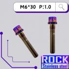 【ROCK Stainless Steel】ROCK 白鐵鍍鈦螺絲 M6*30 P:1.0| Webike摩托百貨