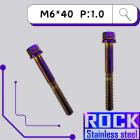 【ROCK Stainless Steel】ROCK 白鐵鍍鈦螺絲 M6*40 P:1.0| Webike摩托百貨