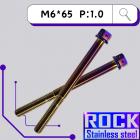 【ROCK Stainless Steel】ROCK 白鐵鍍鈦螺絲 M6*65 P:1.0| Webike摩托百貨