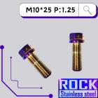 【ROCK Stainless Steel】ROCK 白鐵鍍鈦螺絲 M10*25 P:1.25| Webike摩托百貨