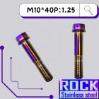 【ROCK Stainless Steel】ROCK 白鐵鍍鈦螺絲 M10*40 P:1.25| Webike摩托百貨