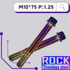 【ROCK Stainless Steel】ROCK 白鐵鍍鈦螺絲 M10*75 P:1.25| Webike摩托百貨