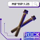 【ROCK Stainless Steel】ROCK 白鐵鍍鈦螺絲 M8*55 P:1.25| Webike摩托百貨