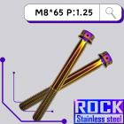 【ROCK Stainless Steel】ROCK 白鐵鍍鈦螺絲 M8*65 P:1.25| Webike摩托百貨