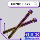 【ROCK Stainless Steel】ROCK 白鐵鍍鈦螺絲 M8*80 P:1.25| Webike摩托百貨