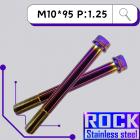 【ROCK Stainless Steel】ROCK 鍍鈦六角螺絲 M10*95 P:1.25| Webike摩托百貨