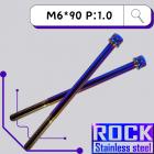 【ROCK Stainless Steel】ROCK 白鐵 CNC內外六角螺絲 M6*90 P1.0 鍍鈦燒色| Webike摩托百貨