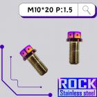 【ROCK Stainless Steel】ROCK 白鐵 CNC內外六角螺絲 M10*20 P1.5 鍍鈦燒色| Webike摩托百貨