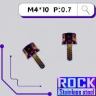 【ROCK Stainless Steel】ROCK 白鐵 內外六角螺絲 M4*10 P:0.7 鍍鈦燒色| Webike摩托百貨