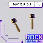 【ROCK Stainless Steel】ROCK 白鐵 CNC內外六角螺絲 M4*15 P:0.7 鍍鈦燒色| Webike摩托百貨