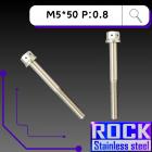 【ROCK Stainless Steel】ROCK 白鐵 螺絲 M5*50 P:0.8 白鐵| Webike摩托百貨