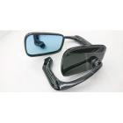 【Japan Speed】KA01 Large Rectangular Horns Mirror Universal Black| Webike摩托百貨