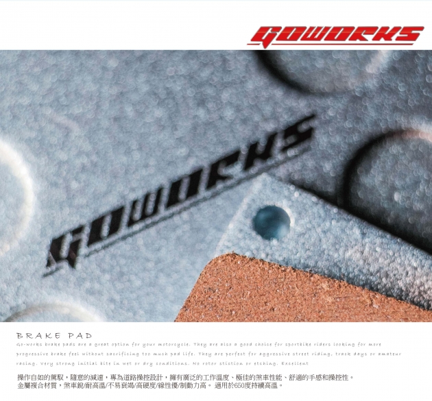 【Go-works】光陽 AK550 RS運動版來令片 (後)| Webike摩托百貨