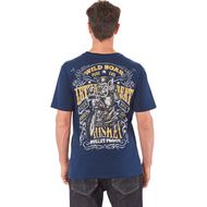 【LETHAL THREAT】Wild Boar 摩托車風格T恤 藍色