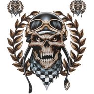 【LETHAL THREAT】Racing Skull 摩托車裝飾貼紙