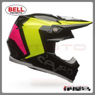 【BELL】MOTO 9 FLEX 複合纖維越野安全帽 ROGUE彩繪 (黑/螢光黃/粉)